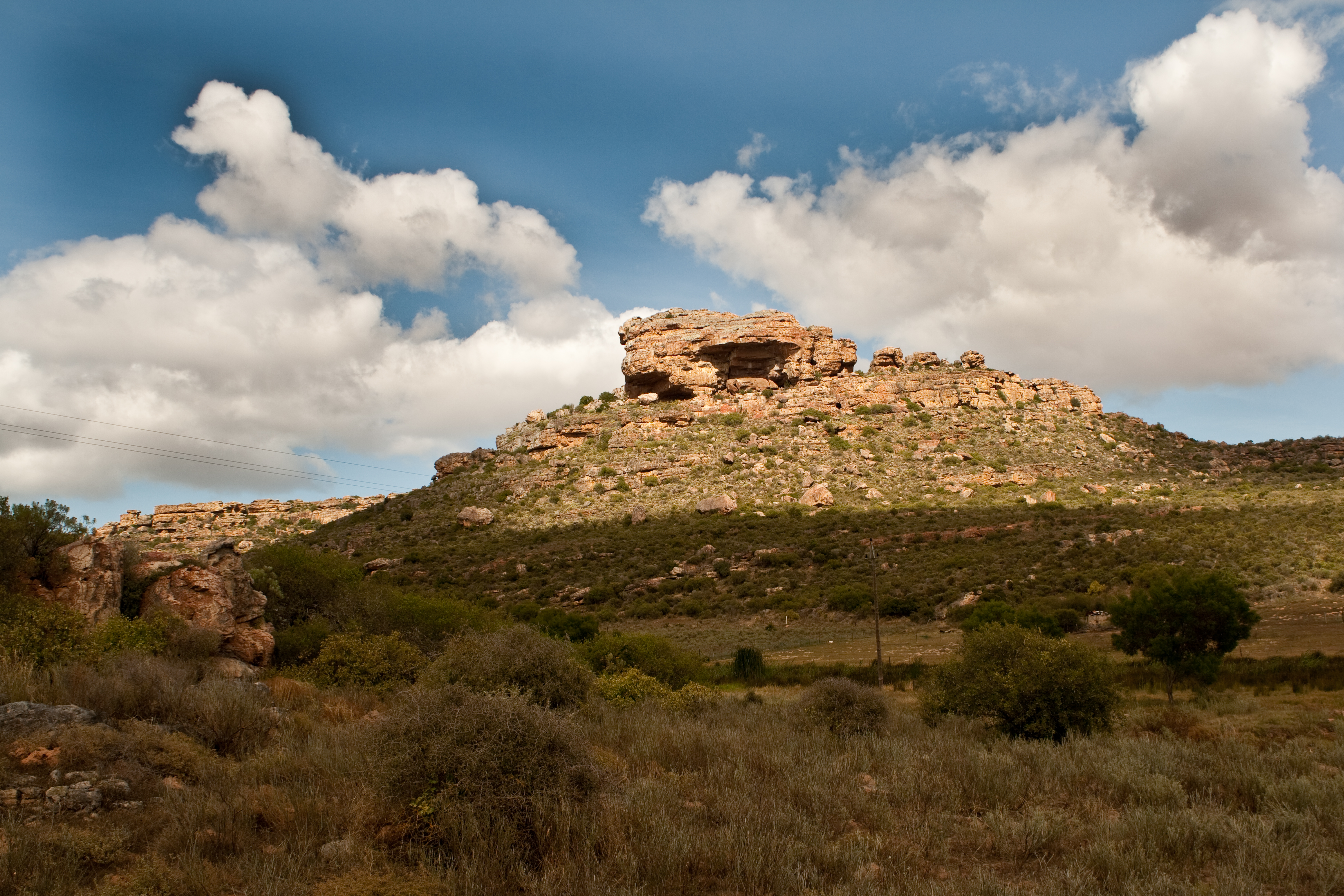 Die Fundstätte der Mittleren Steinzeit Diepkloof Rock Shelter in der Provinz Westkap im südlichen Afrika.
