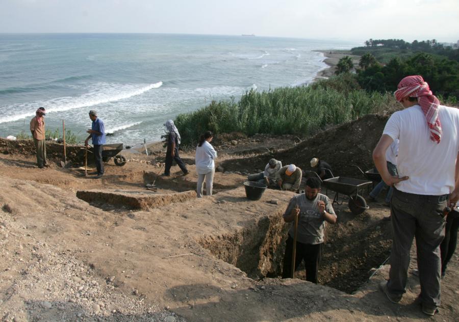 Excavation of the palace at Tell el-Burak, south of Sidon in Lebanon