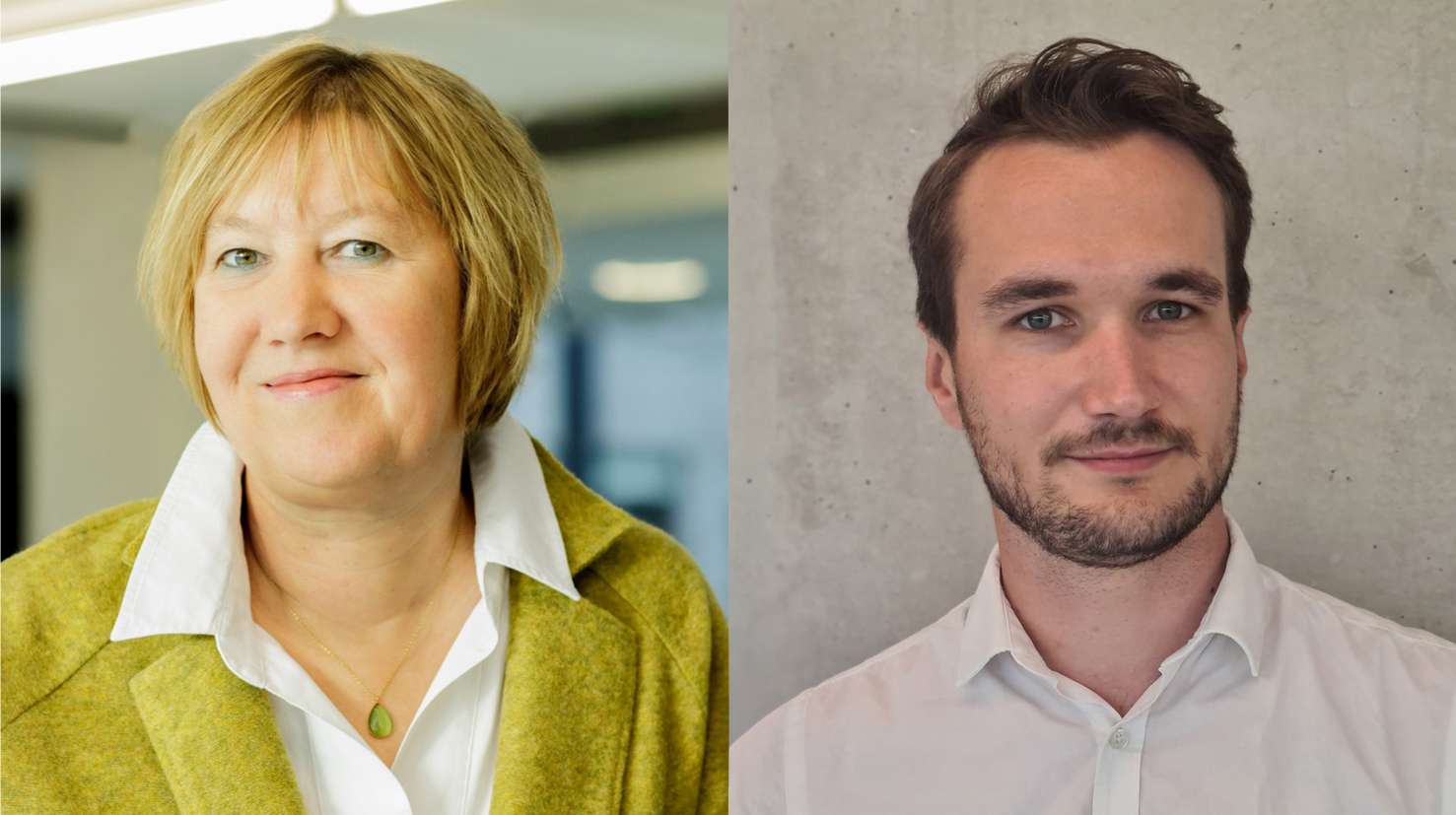 Porträt von Birgit Stark (links) und Pascal Schneiders,  Hans Bausch Mediapreisträger 2026