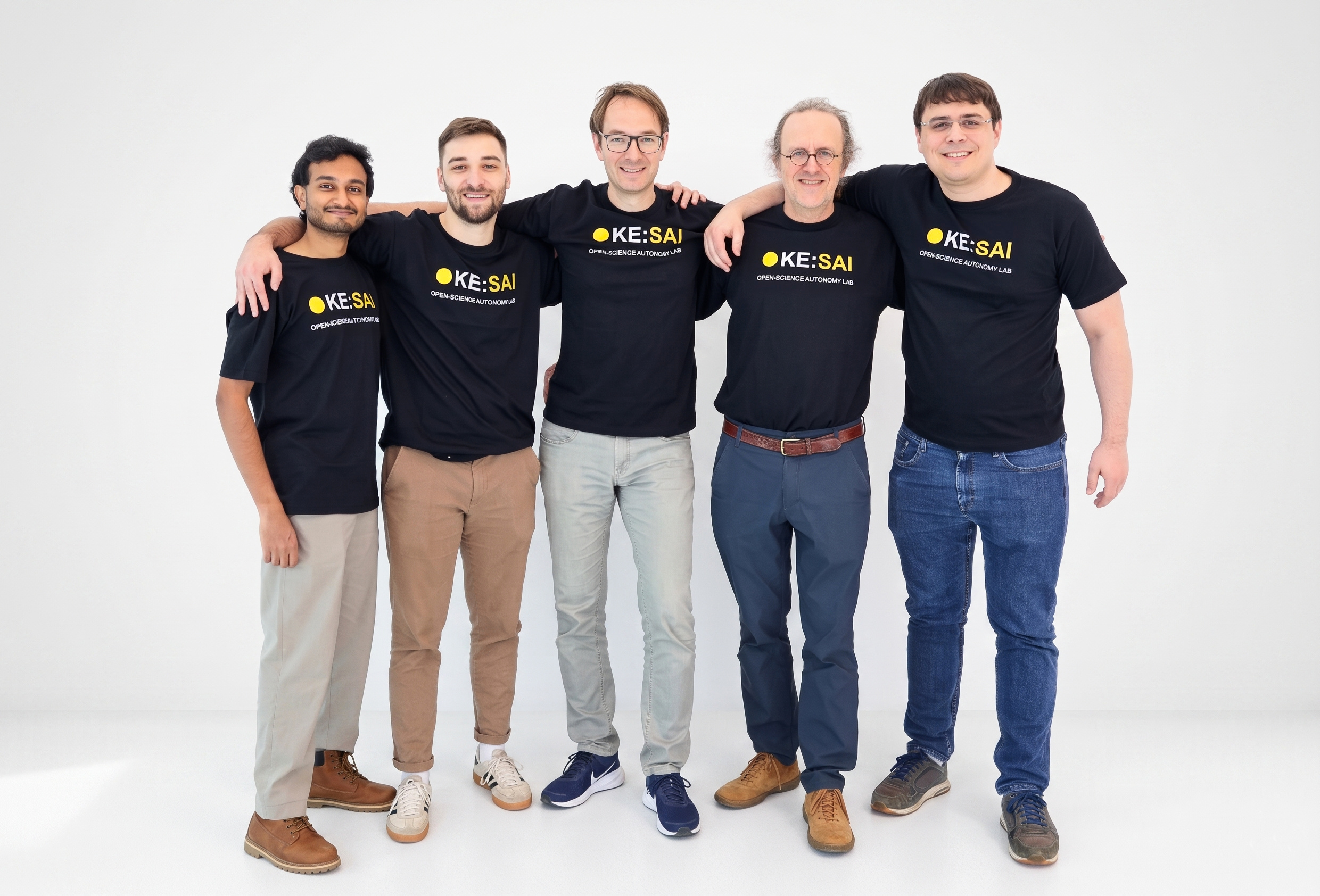 Co-founders of KE:SAI (from left to right): Kashyap Chitta, Daniel Dauner, Andreas Geiger, Bernhard Schölkopf, Bernhard Jaeger