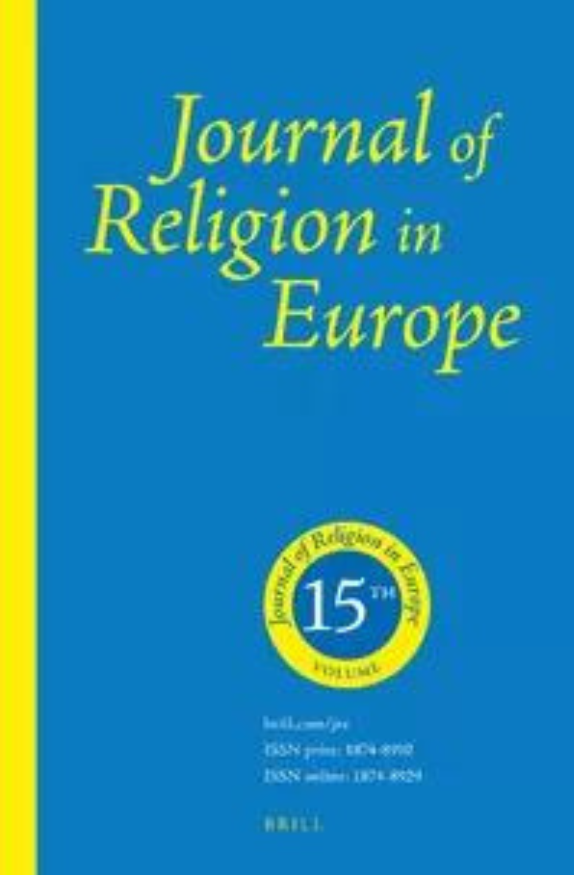 Cover Journal of Religion in Europe