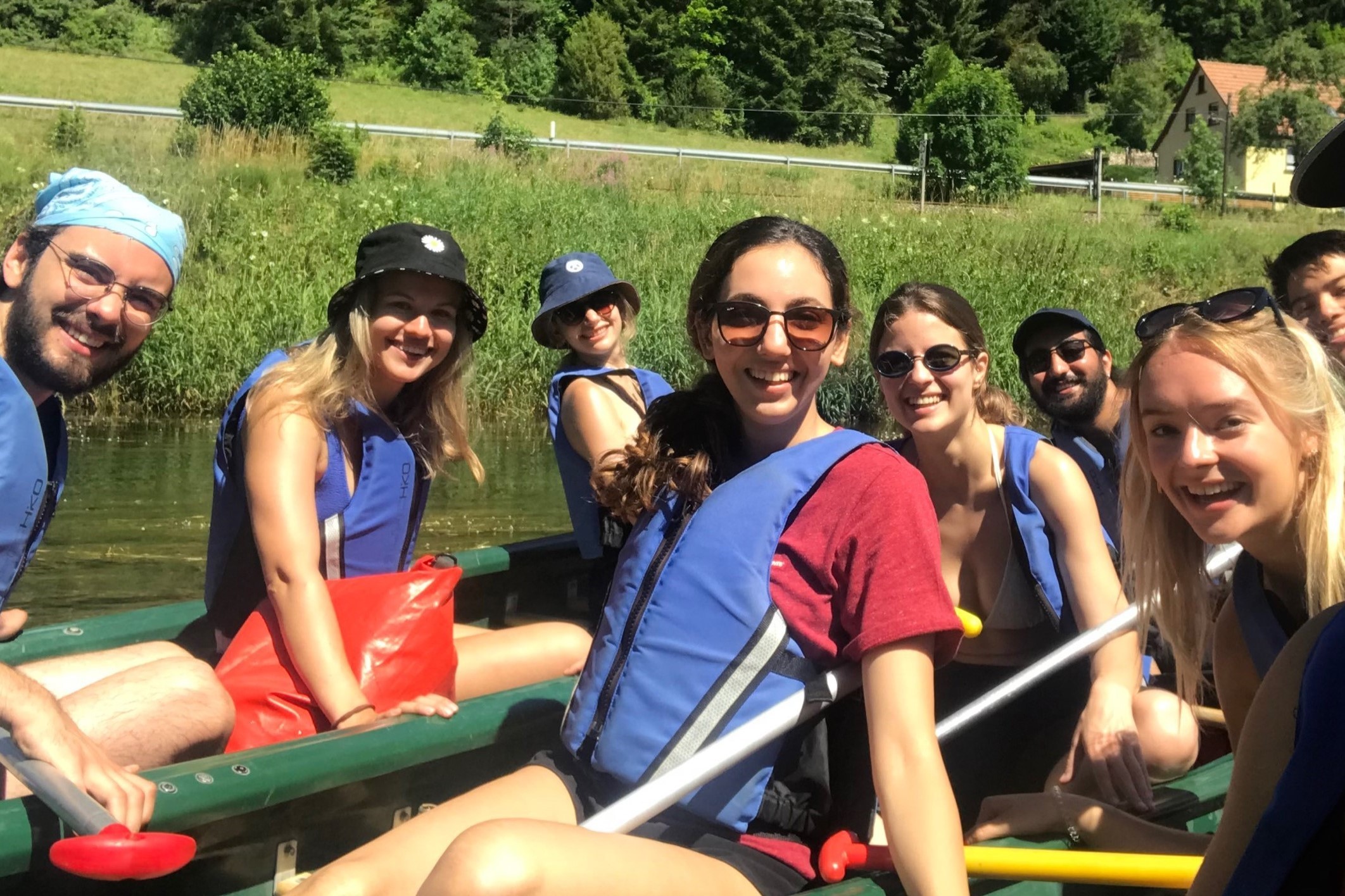 Students on a kayak tour