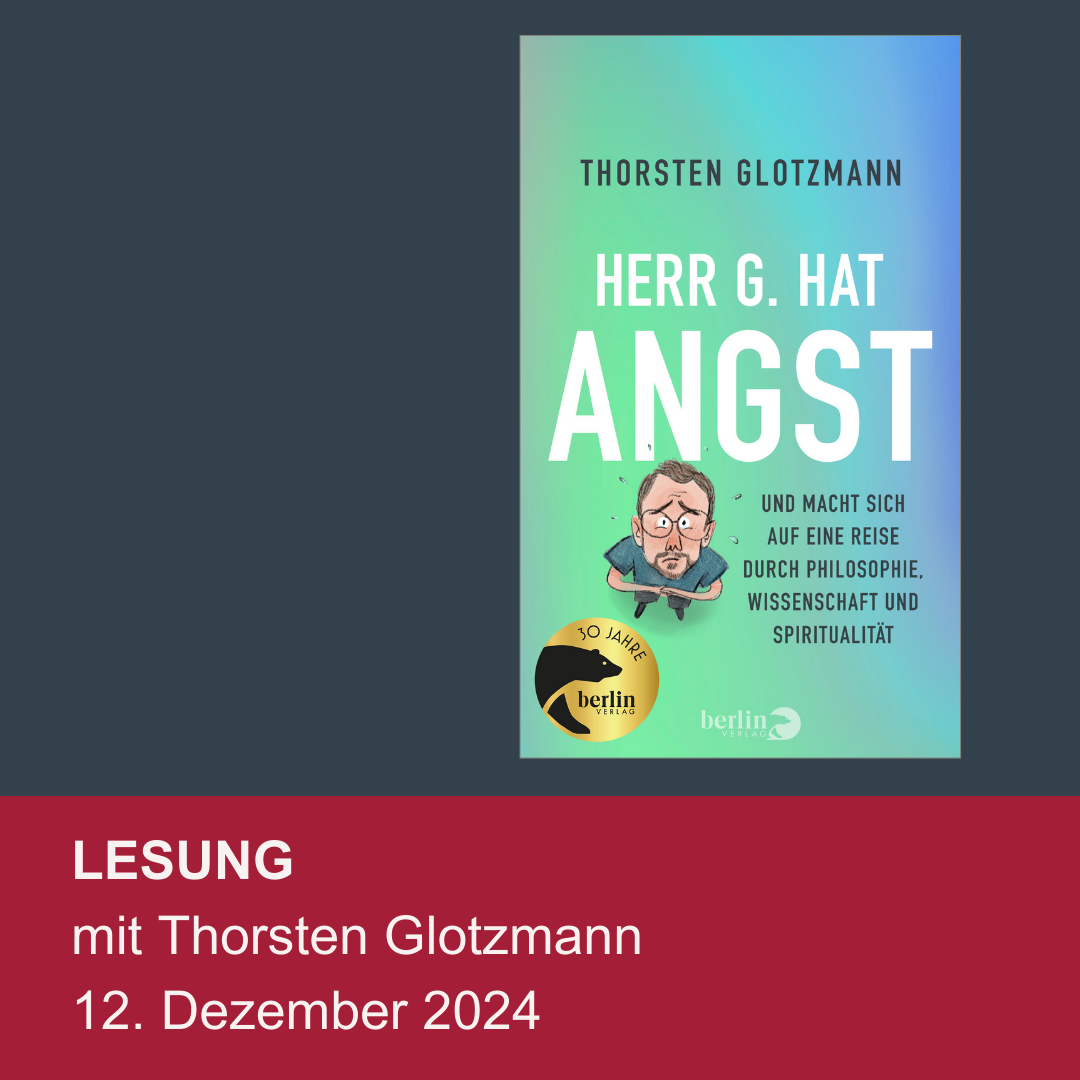 Bild zeigt Buchcover von Herr G. hat Angst und Datum der Veranstaltung.