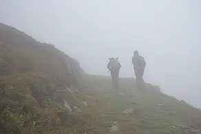 Verena Meyer und Julien Vogel auf dem Weg zum Croce Arcana Pass