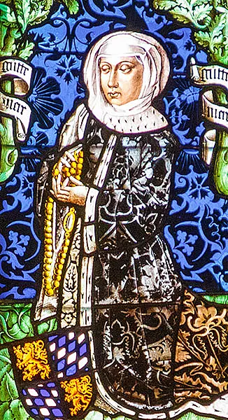 In der Stiftskirche Tübingen ist Mechthild von der Pfalz auf einem Glasfenster zu sehen.