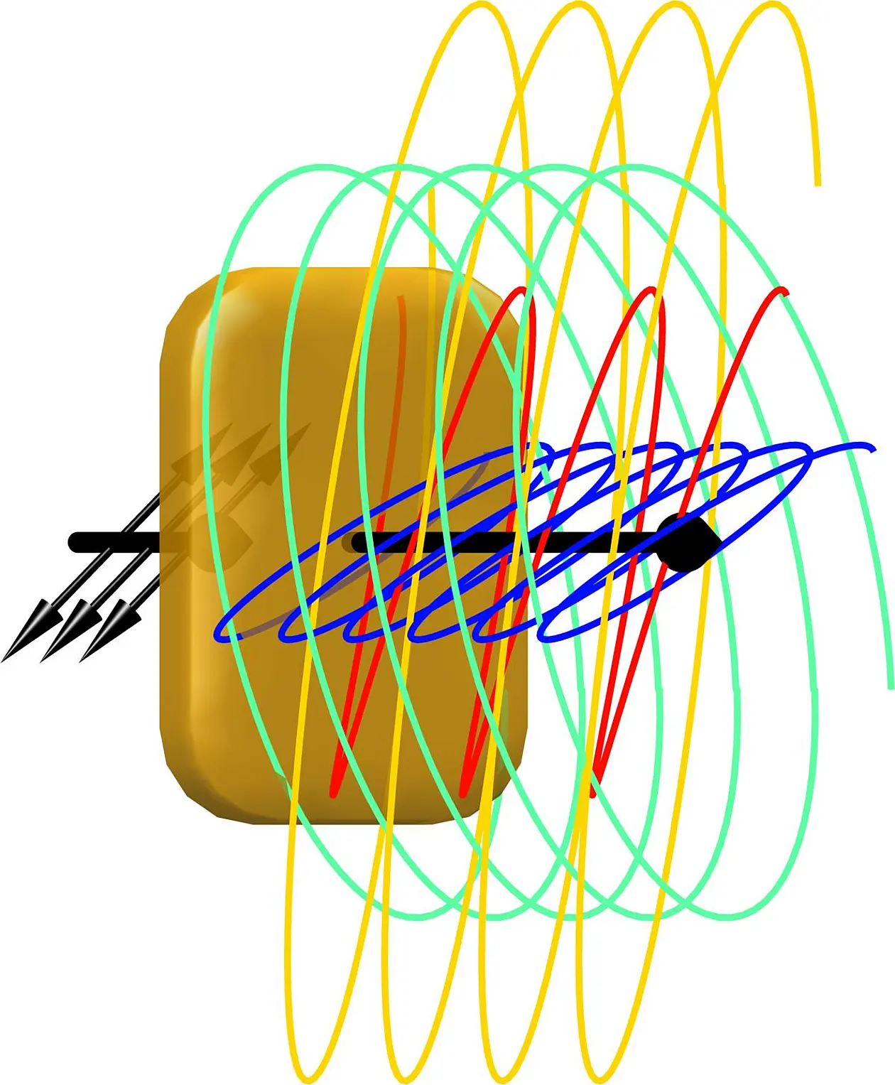 Illustration of a nanostructure hit by light
