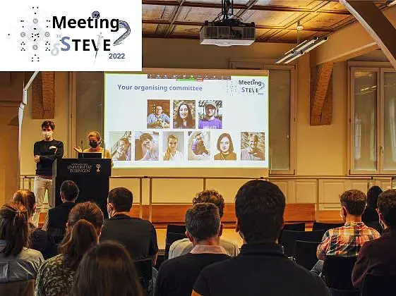 Logo and view from the audience at Meeting StEvE 2022