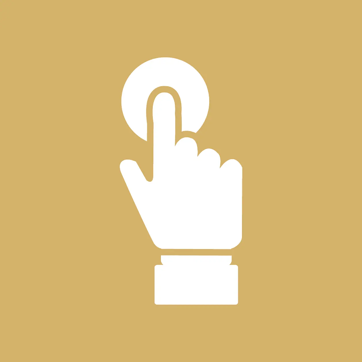 Logo Workshops on Demand: weiße Hand, die einen Button anklickt auf gelbem Grund