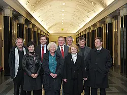 Auf dem Foto vorne (von links nach rechts): Sabine Fohler, Rita Haller-Haid, Helen Heberer (alle MdL und Mitglieder des Wissenschaftsausschusses im Landtag von Baden-Württemberg), Dr. Martin Rosemann, (Vorsitzender der SPD-Gemeinderatsfraktion Tübingen)