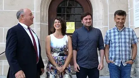 From left to right: Prof. Nicholas Conard, Dr. Alba Motes Rodrigo, Dr. Claudio Tennie, Prof. Dr. Nico Michiels