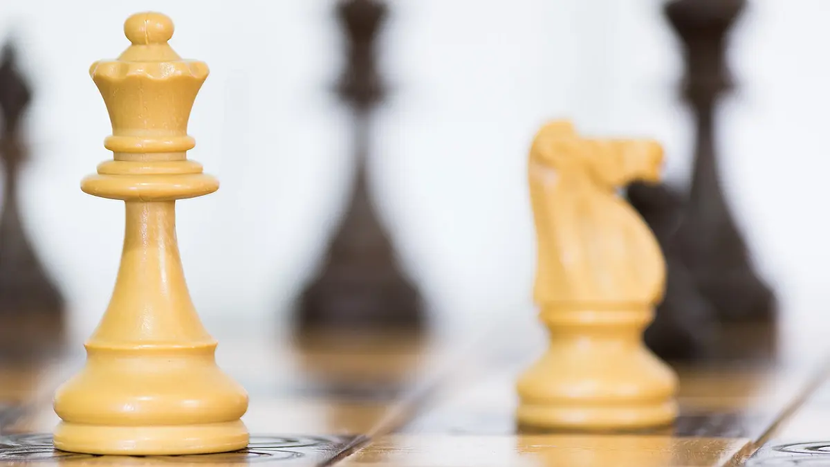 Chess pieces on a chessboard