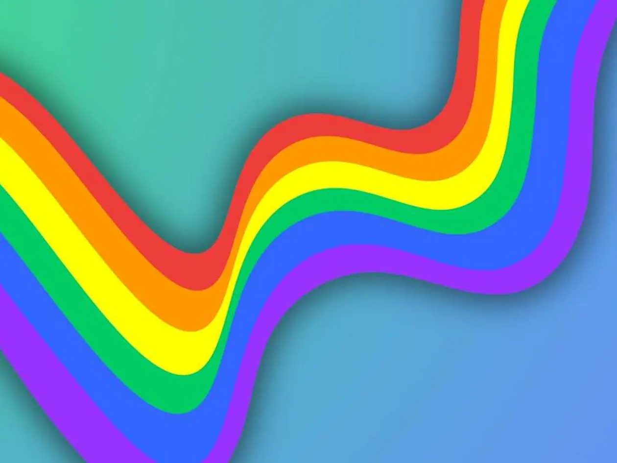 Abstrakte Regenbogen‑Grafik zum Pride Month.