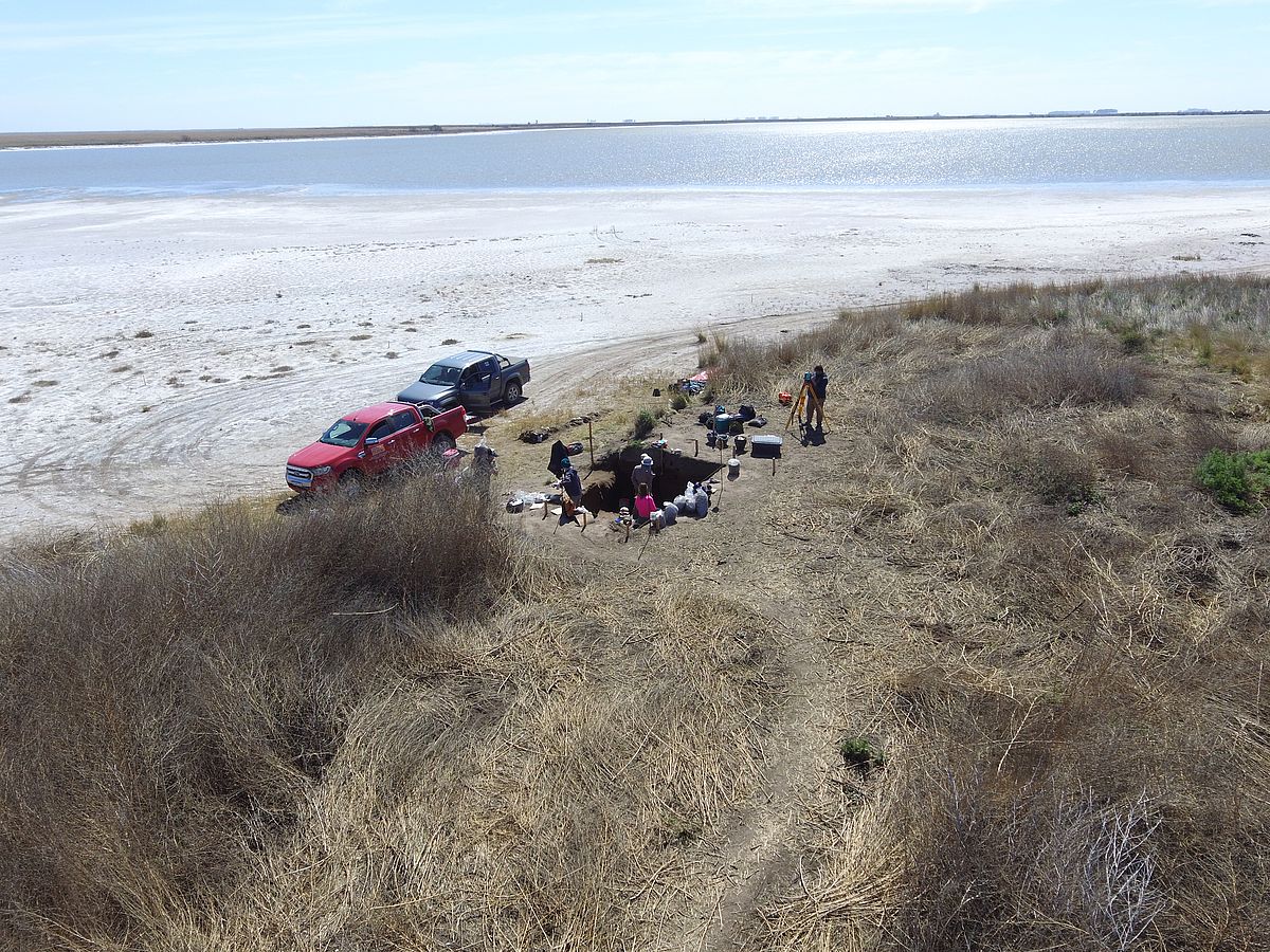 An investigated archeological site from the Pampas.