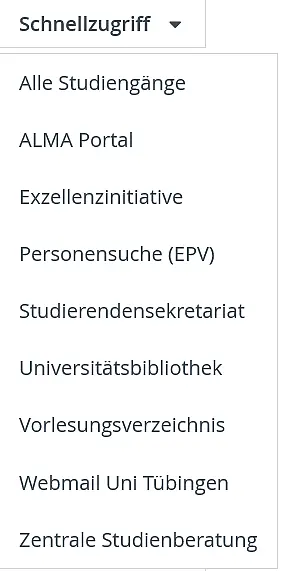 Drop-down-Liste: Schnellzugriff auf einzelne Themen