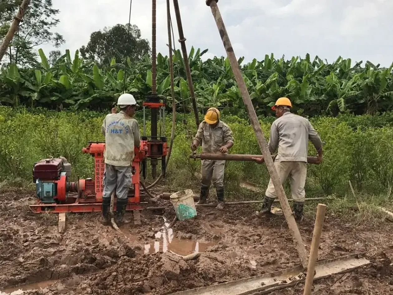Groundwater drilling in VanPhuc, Vietnam. 