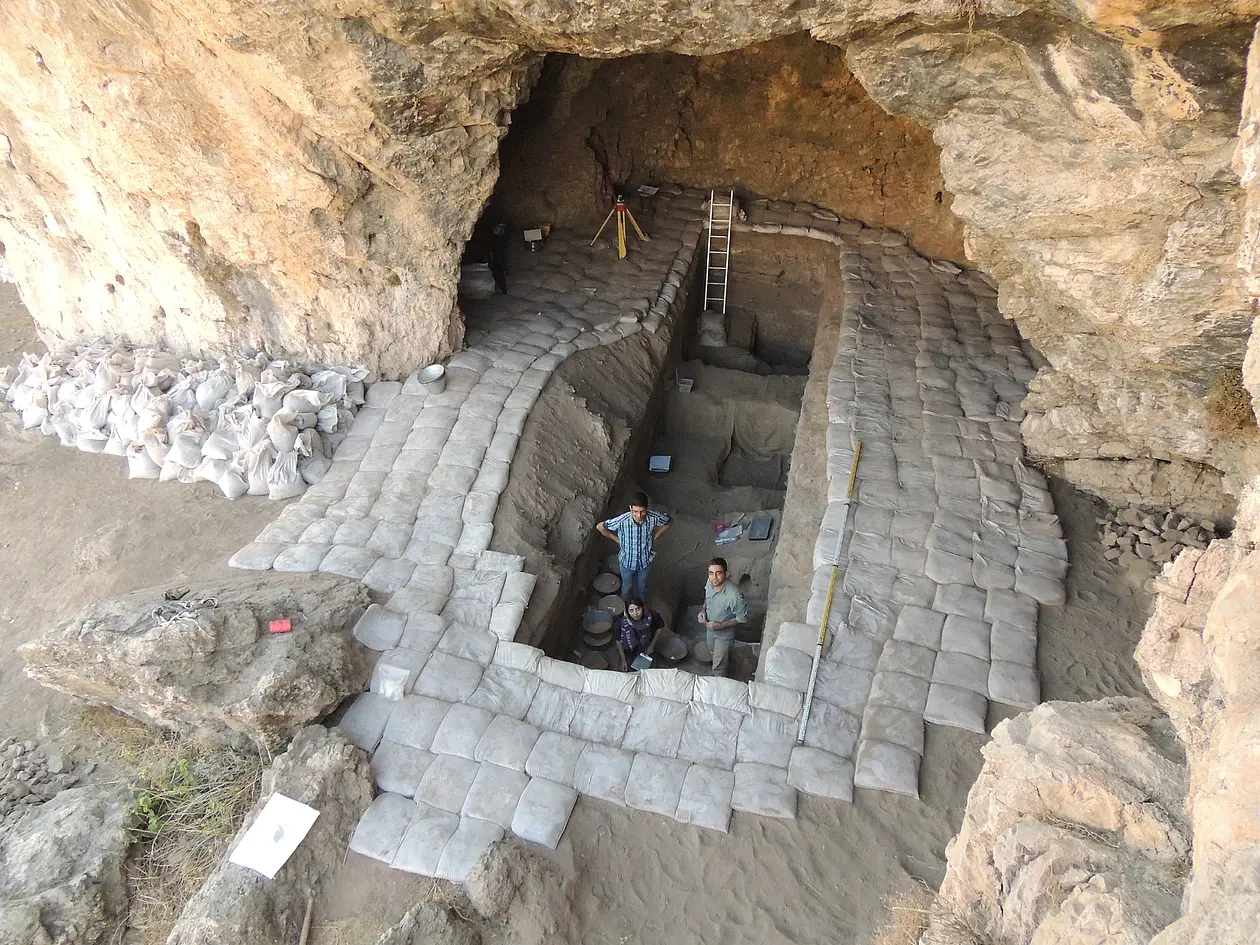 The roughly 81,000 to 45,000 year-old excavation site in the southern Zagros Mountains, Iran. 