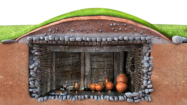 Reconstruction of a circular tomb