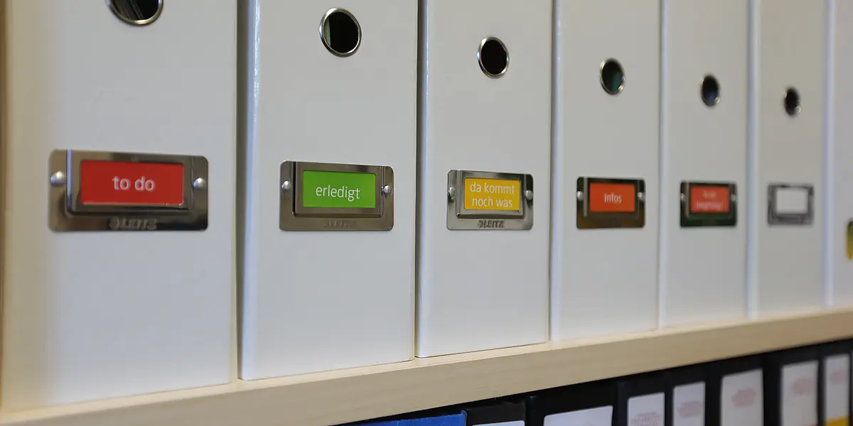 Files on a shelf