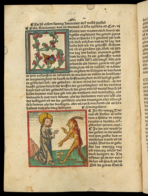 Versuchung Christi Plenar, Druck: Urach, Konrad Fyner, 1481, fol. 44v