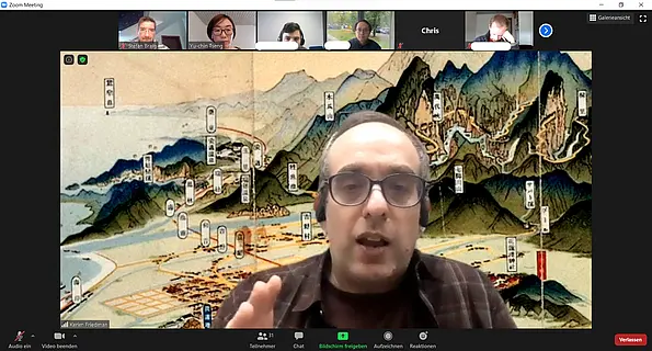 screenshot of Professor Kerim Friedman lecturing on Space, Time and Indigeneity in Contemporary Taiwanese Documentary Film