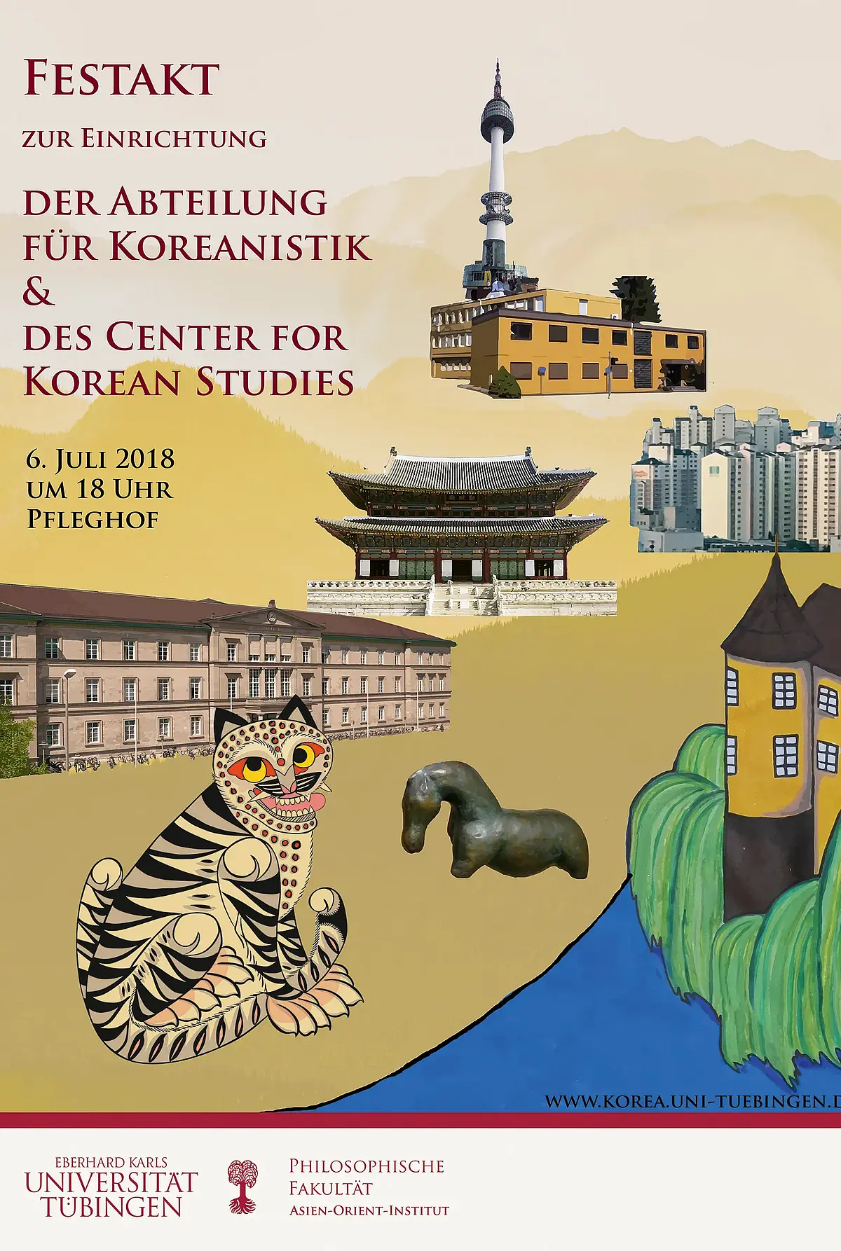 Das Bild zeigt das Poster der Eröffnungsfeier der Abteilung für Koreanistik