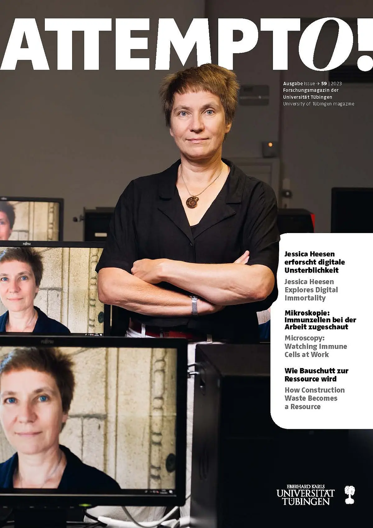 Cover der attempto 59: Ethikerin Jessica Heesen erforscht digitale Unsterblichkeit
