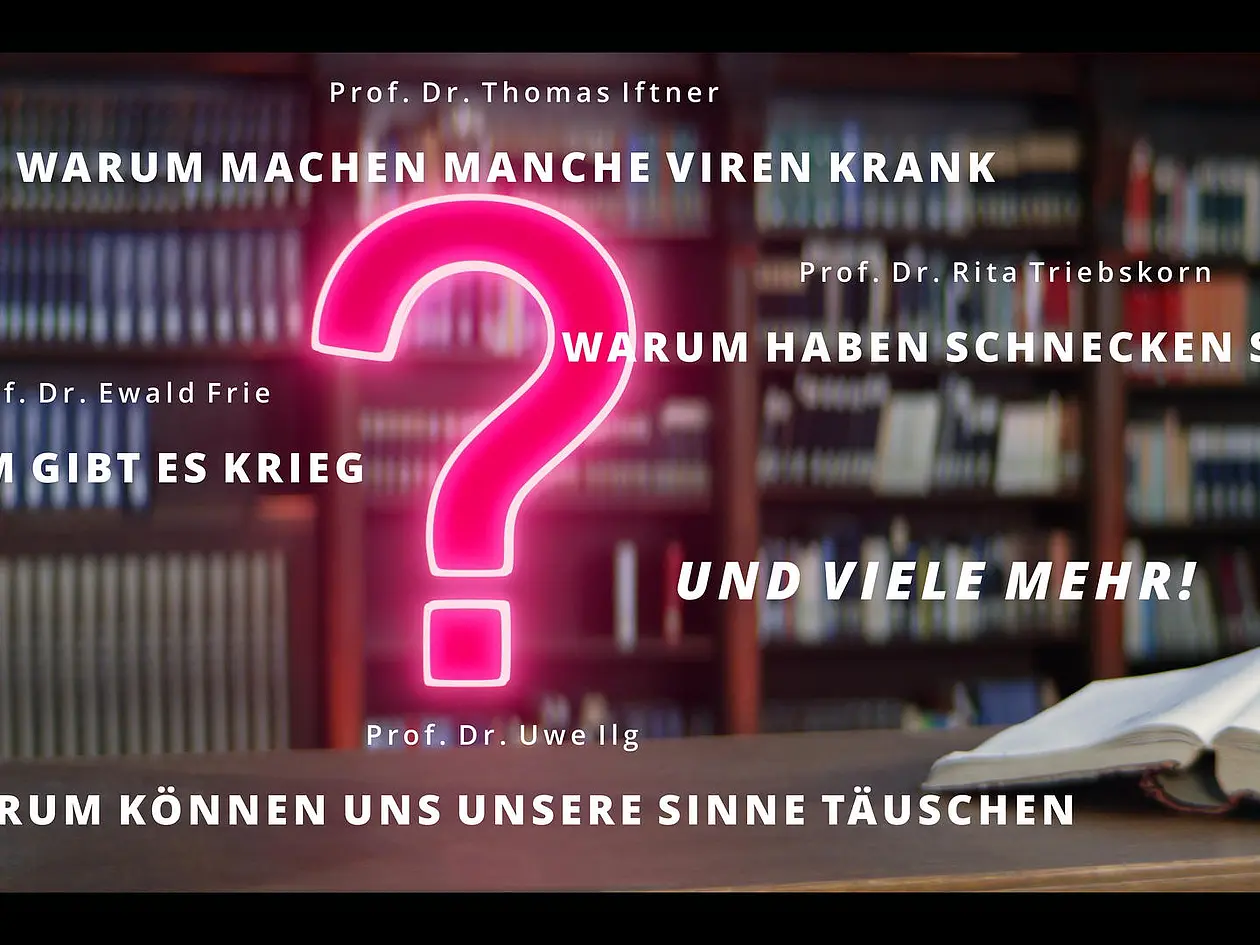 Auflistung einiger Veranstaltungstitel vor dem Hintergrund des historischen Lesesaals der Universität Tübingen