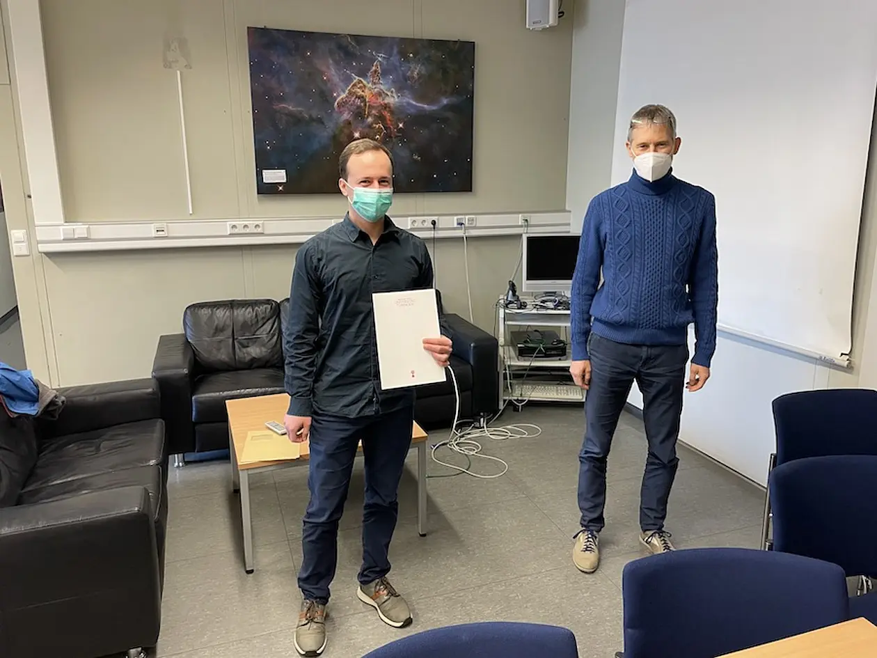Preisträger Lukas Fiderer und sein Betreuer Prof. Daniel Braun