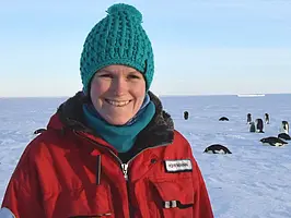 The photography shows a head shot of Dr. Helene Hoffmann smiling into the camera.