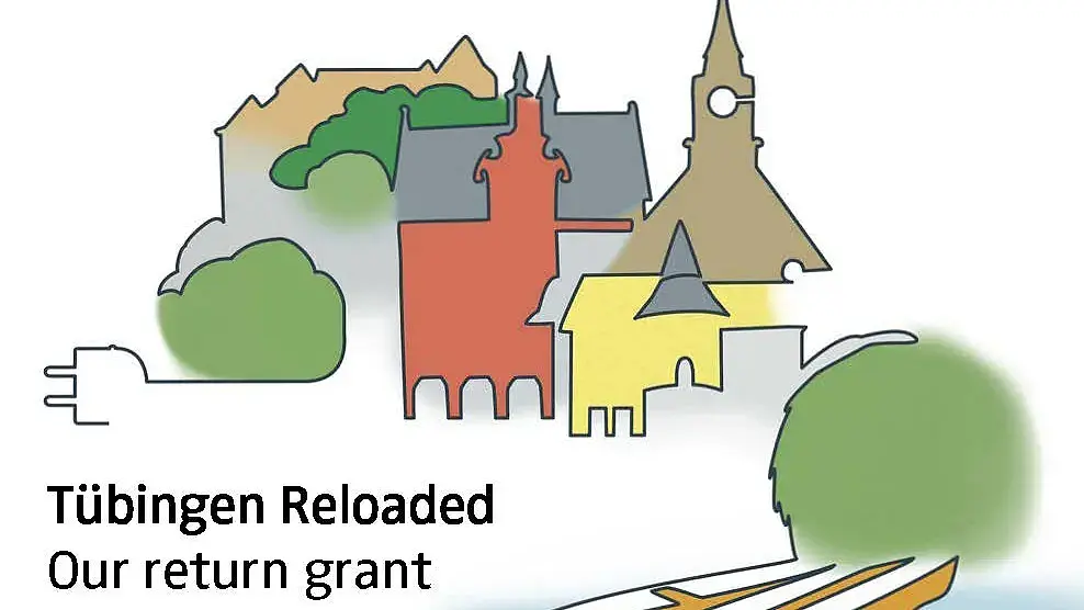 Zeichnung von Wahrzeichen der Stadt Tübingen