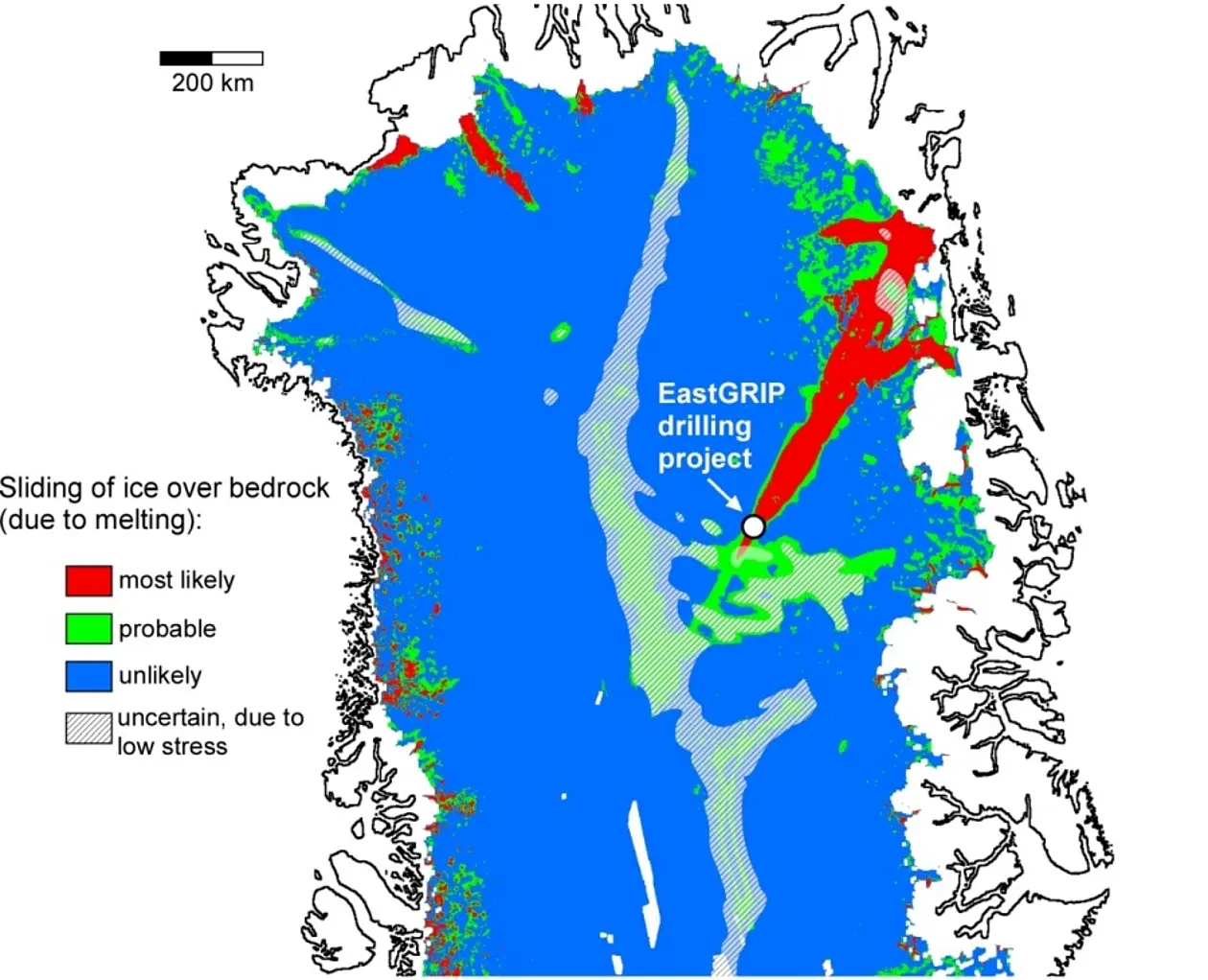 Map of the area investigated in northern Greenland. Image: Paul D. Bons, Ilka Weikusat