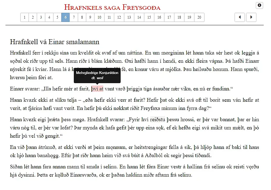 Ansicht des 6. Kapitels der Hrafnkels saga