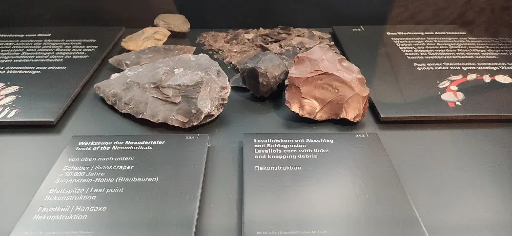 Tools of the Neanderthals at the Prehistoric Museum Blaubeuren 