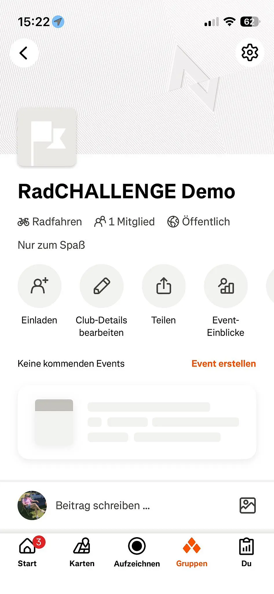 Screenshot Strava Club gründen 