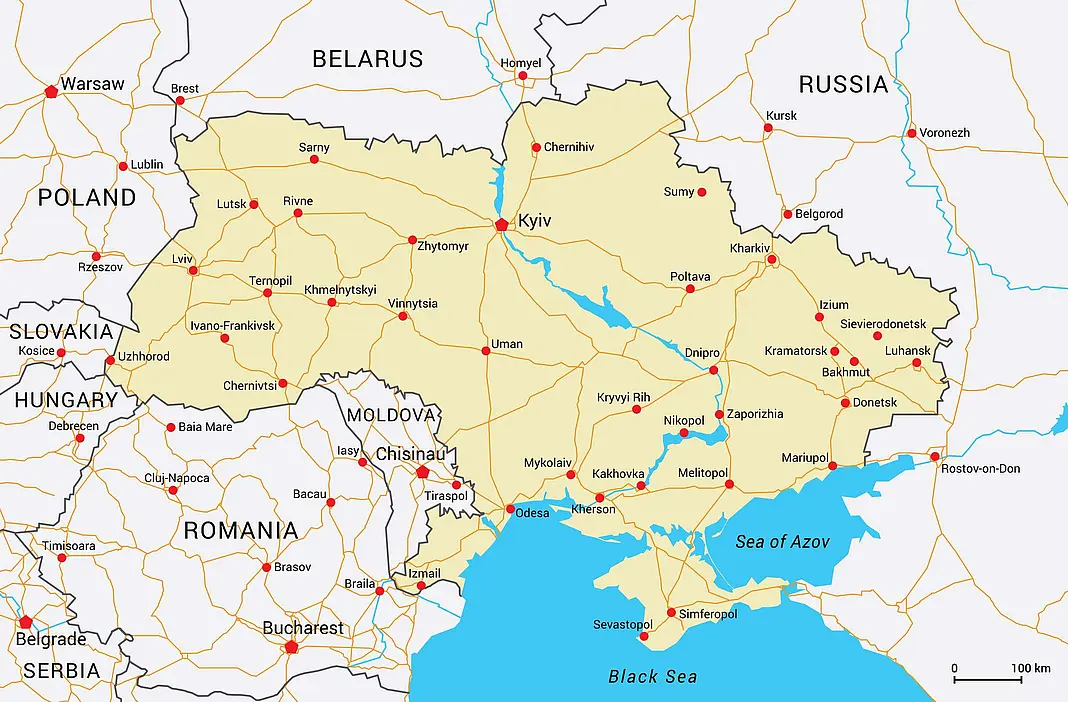 Karte der Ukraine