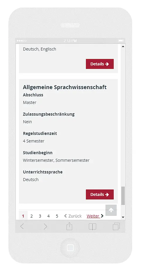 Listenansicht nachher
