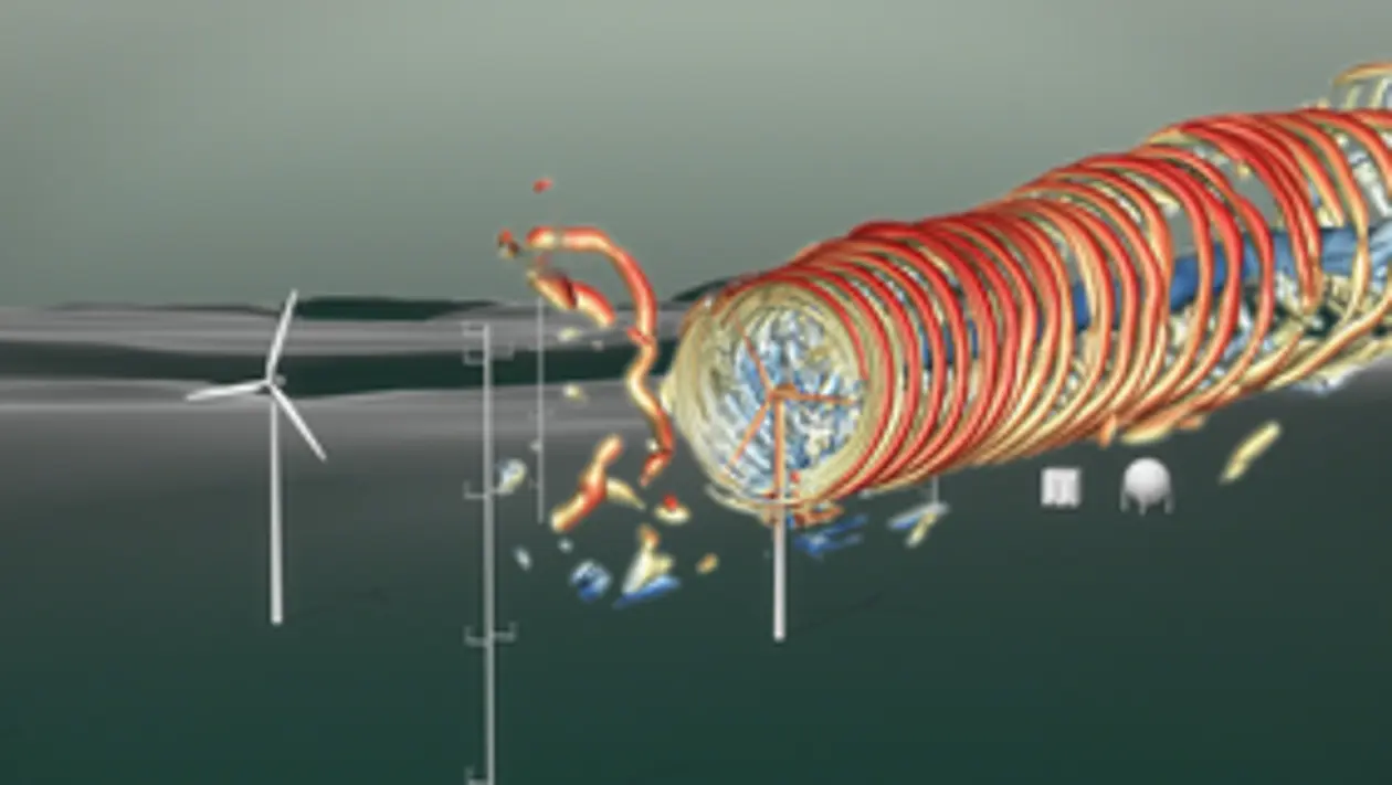 Die Animation visualisiert die Windströme der Anlage. Quelle: WindForS