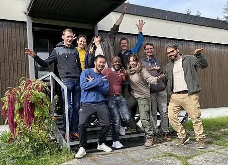 EVEREST PhD retreat attendees 2022, back row from left to right: Fabian Anger, Arianna Weingarten, Scott McLin and Heiko Hinneberg, front row from left to right: Manuel Fonseca, Pierre Kamtsap, Dalila De Caro, Tobias Massonne and Gabriele Russo