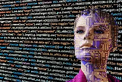 Computerschrift über künstlichem Mensch
