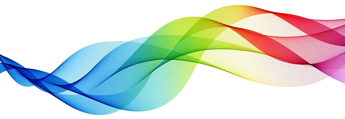 Bunte Wellenbewegung von blau nach rot