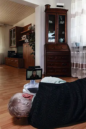 Der Mobile Notfallassistent "MobiNa" im Einsatz. Foto: Fraunhofer-Institut für Produktionstechnik