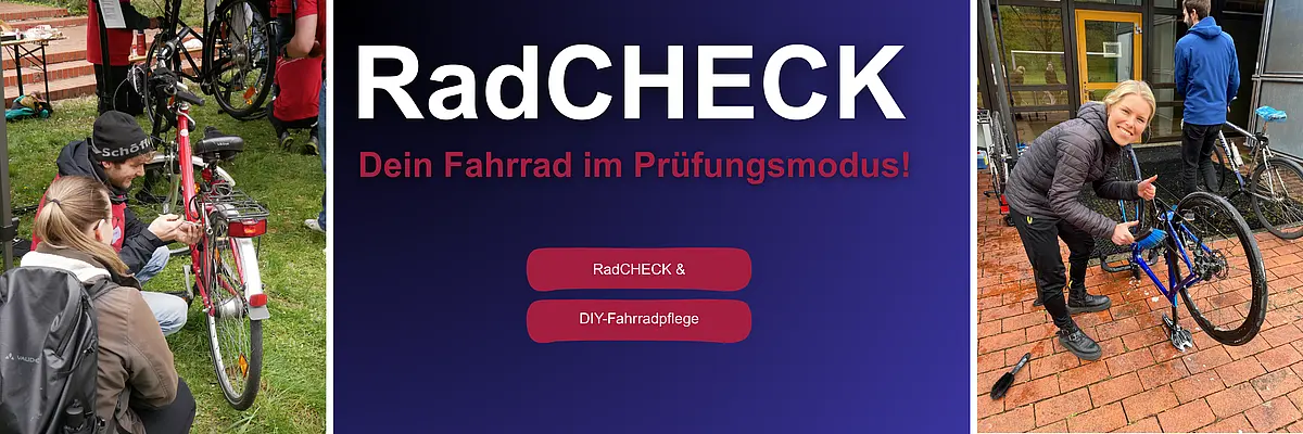 Bilder von Studierenden beim RadCHECK 