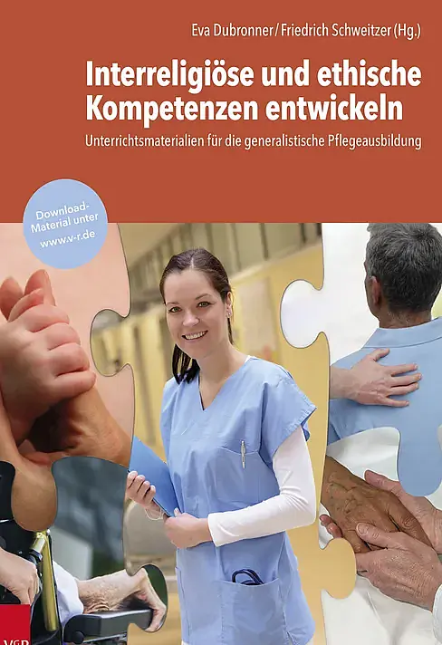 Auf dem Foto sind unterschiedliche Szenen zwischen Pflegekräften und Patient:innen zu sehen. 