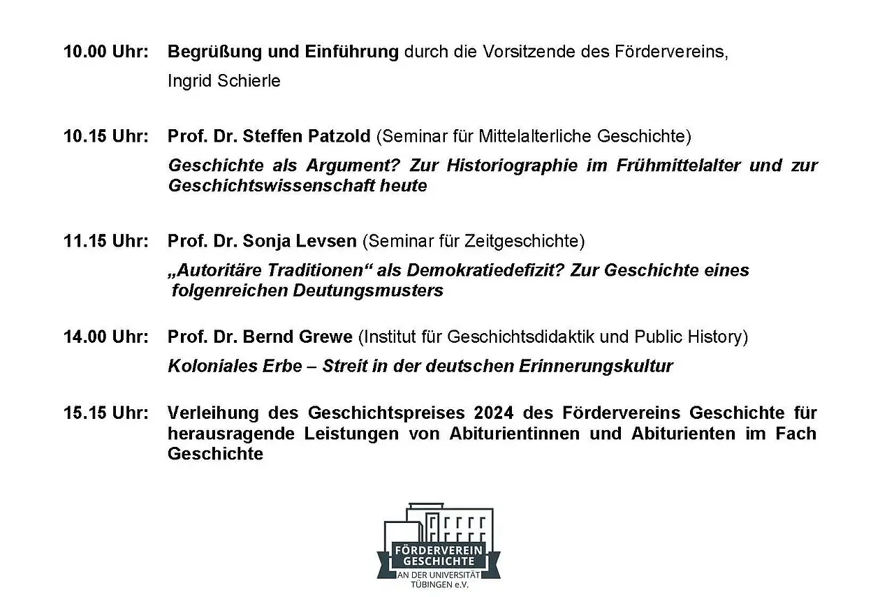 Ankündigungsplakat für Vorlesungsreihe Geschichte als Argument