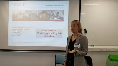 Leonie Kirchhoff auf der ESF-Konferenz in Newcastle