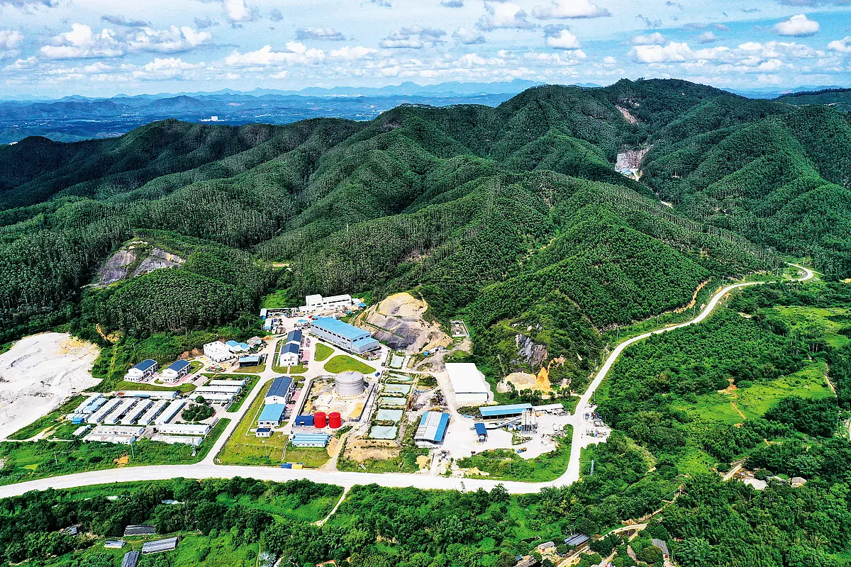The facility as seen from the outside in the Chinese mountains.