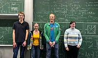 The three successful students and their coach JProf. Dr. Angela Capel Cuevas.