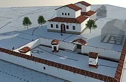 3D-Rekonstruktion eines Tempelbezirks im römischen Rottenburg. Alle Abbildungen: eScience-Center.