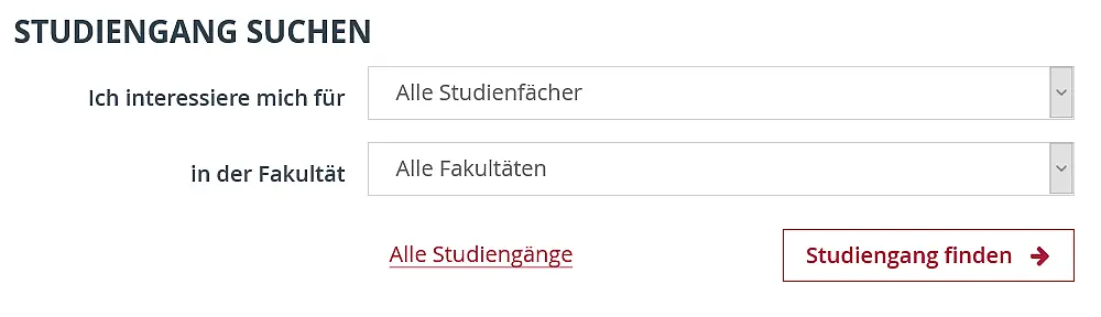 Suchfeld Studiengang
