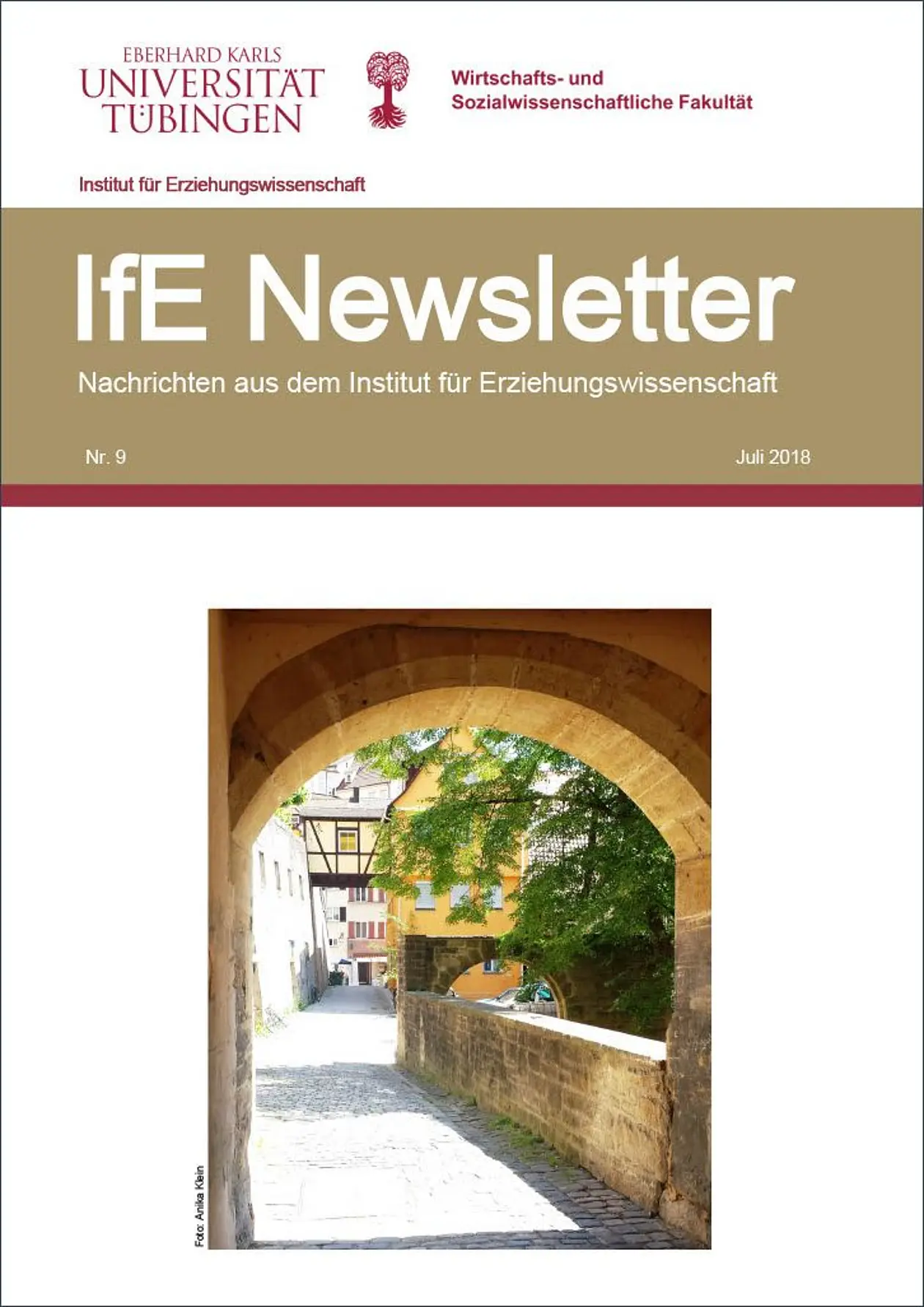 Titelbild des neunten Newsletters